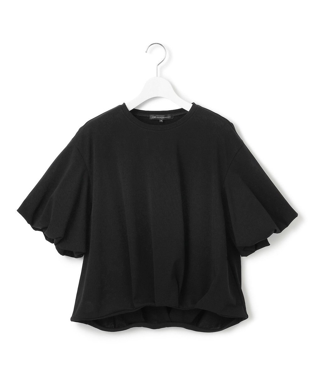 23区 【WEB&一部店舗限定/接触冷感】ツイストコットンプレーティング バルーンスリーブ カットソー 