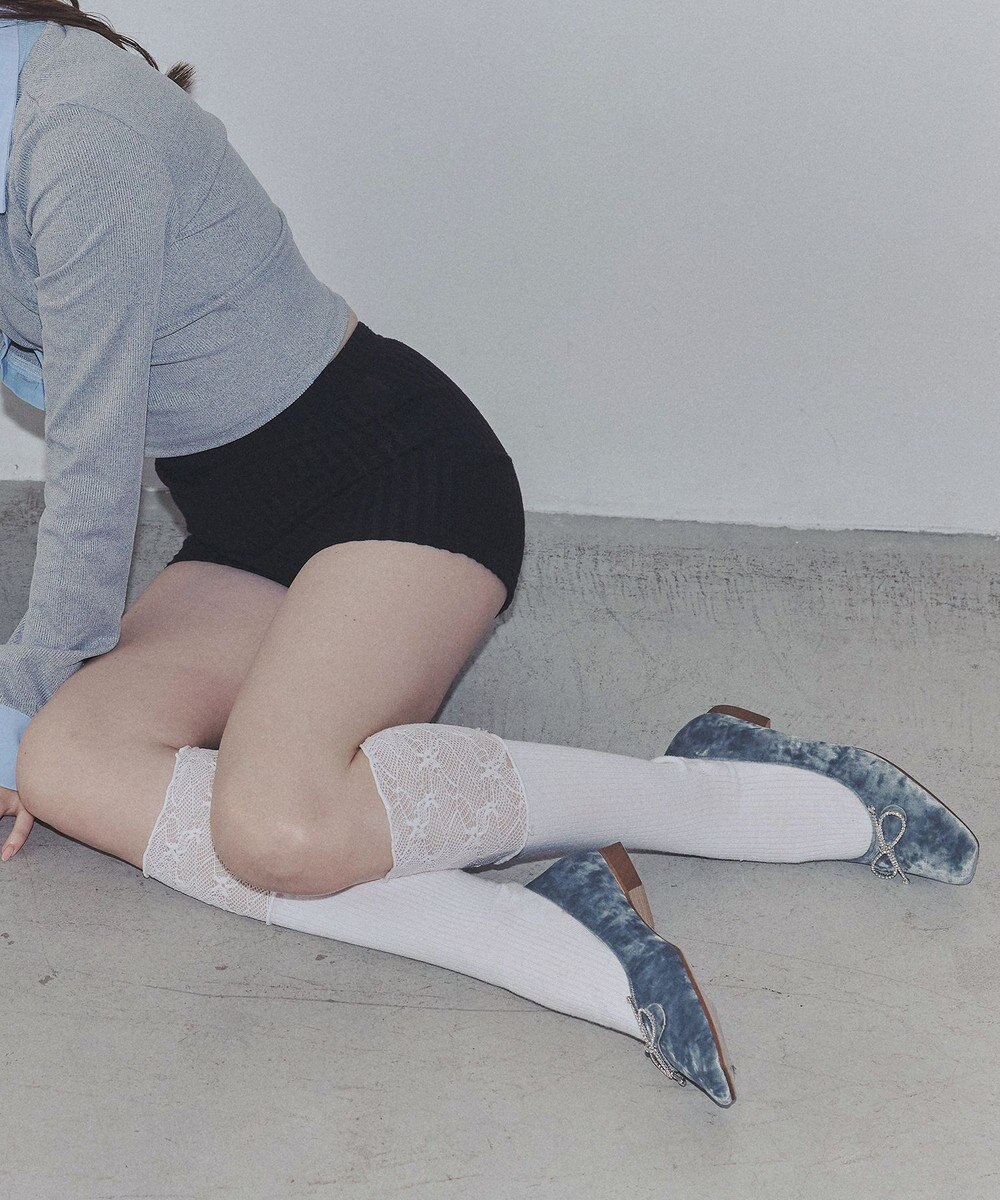 Bridget Birkin 【Bridget Birkin】ビジューリボンベロアパンプス 