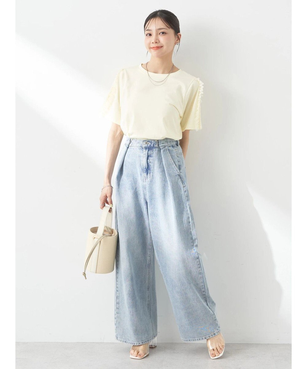 earth music&ecology チュールフリルプルオーバー 