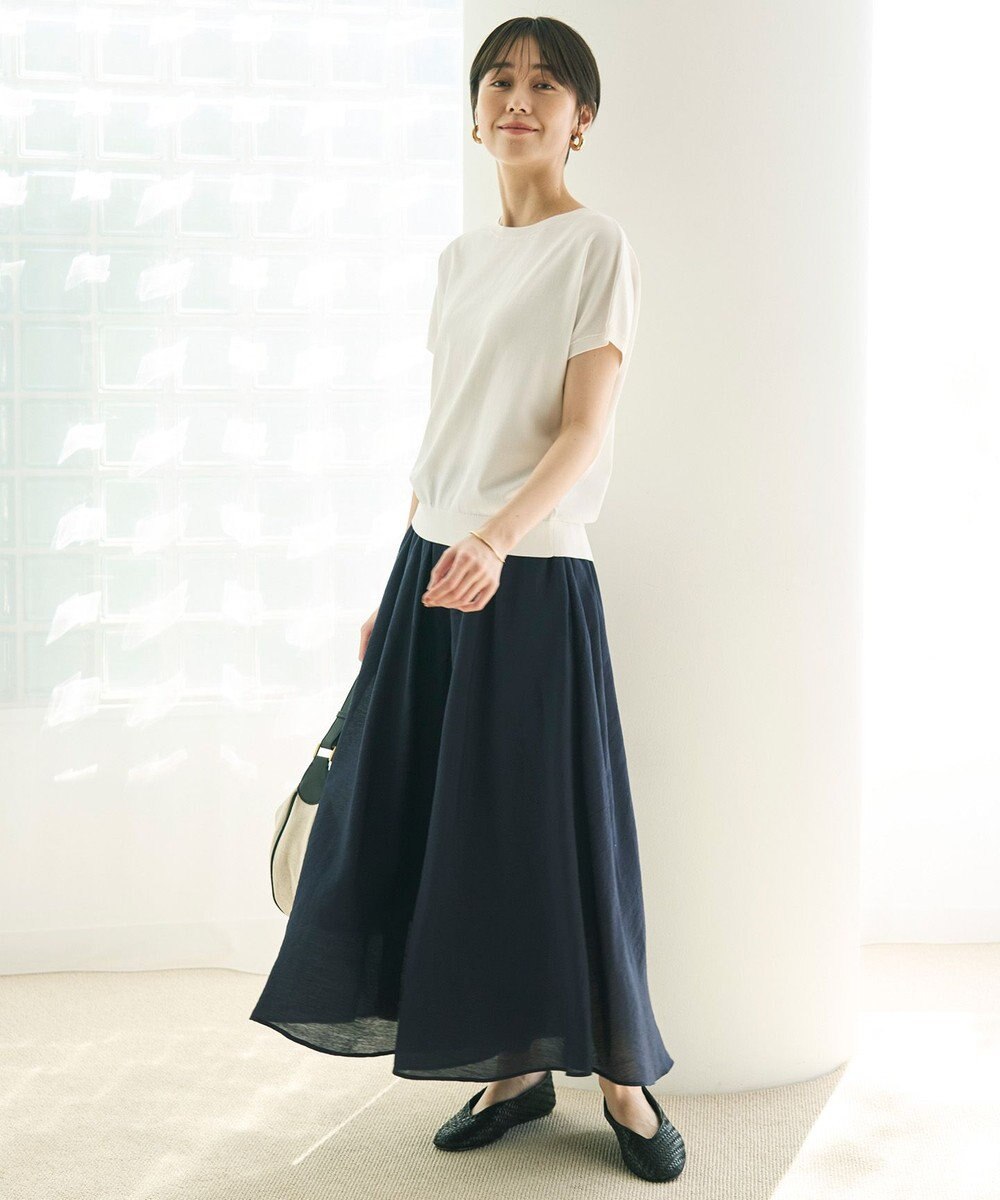 UNFILO ヴィンテージシアー ギャザーワイドパンツ 