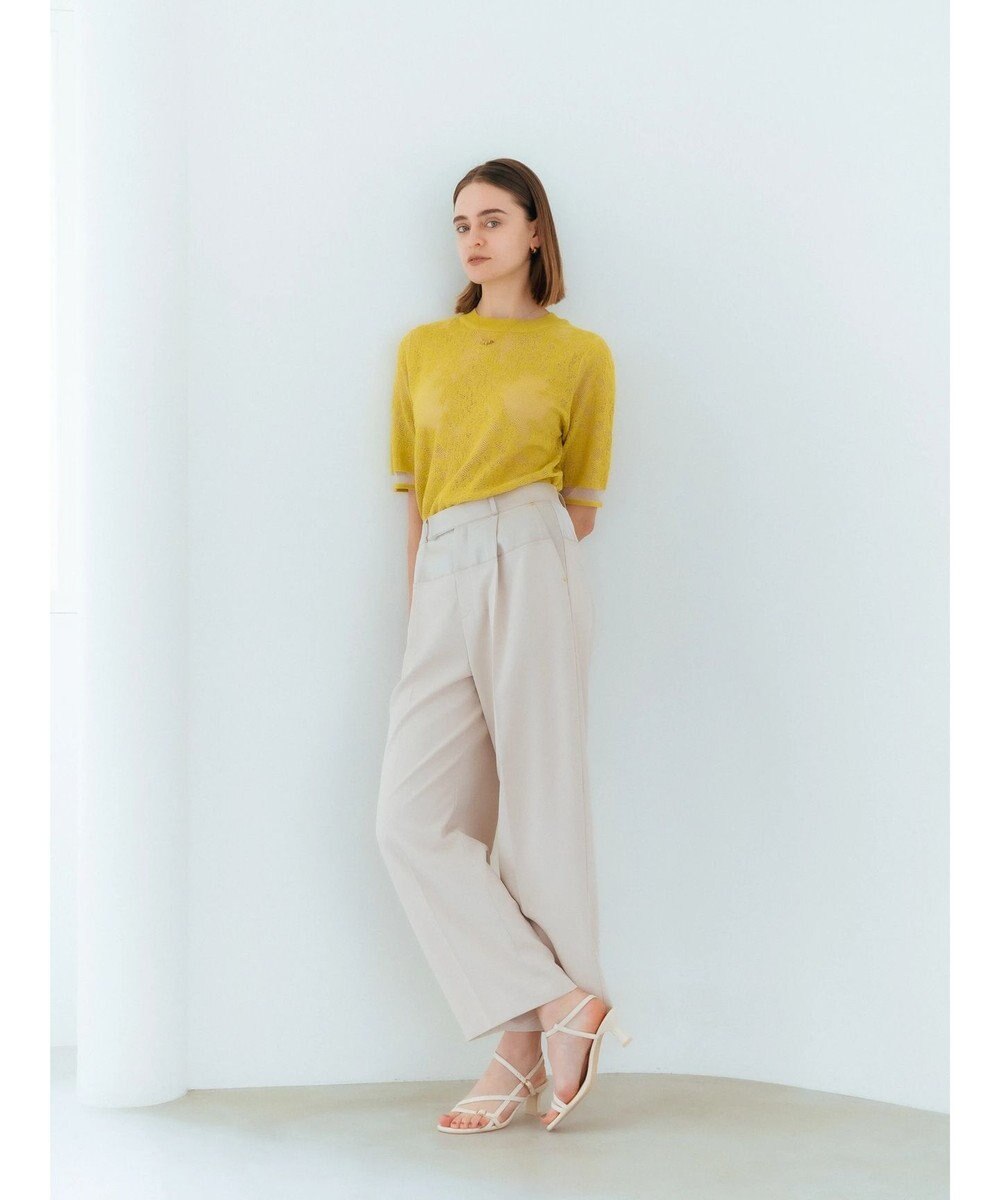 YECCA VECCA サテン切替ストレートパンツ 