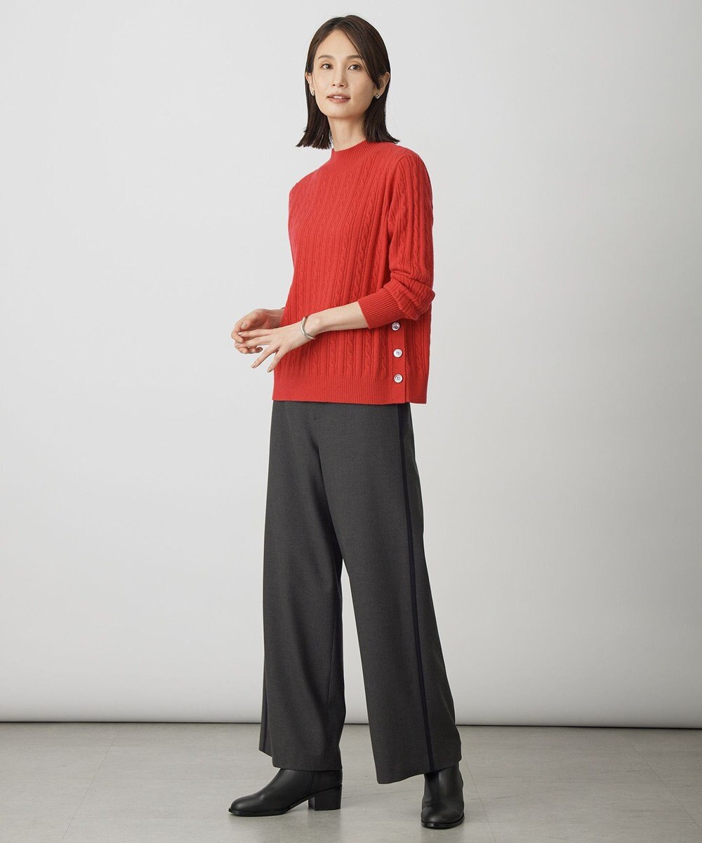 J.PRESS LADIES ジョーゼット裏起毛 ワイド パンツ 