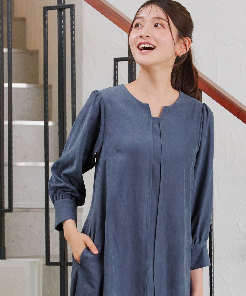 Tiaclasse 【洗える】ピーチスキンAラインワンピース 