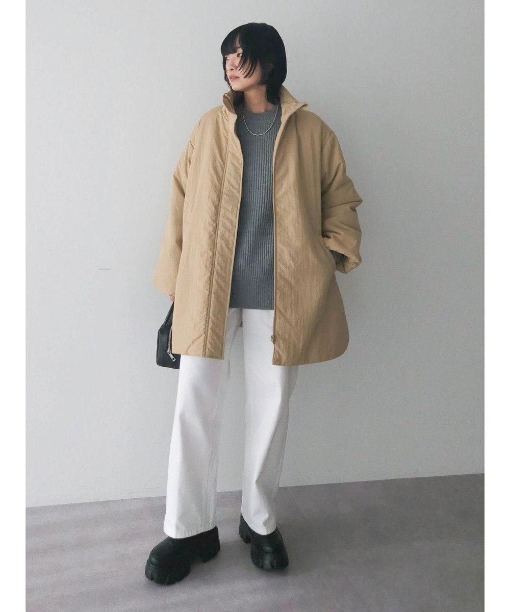 Green Parks 中わたスタンドカラーミドル丈ブルゾン 