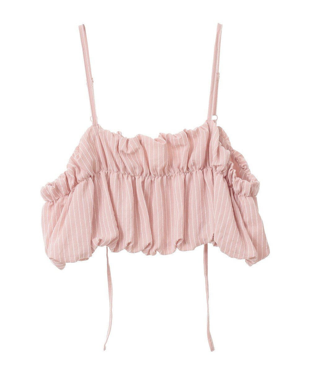 earth music&ecology ＳＥＴ２点起毛ストライプシャツ＋バルーンビスチェ 