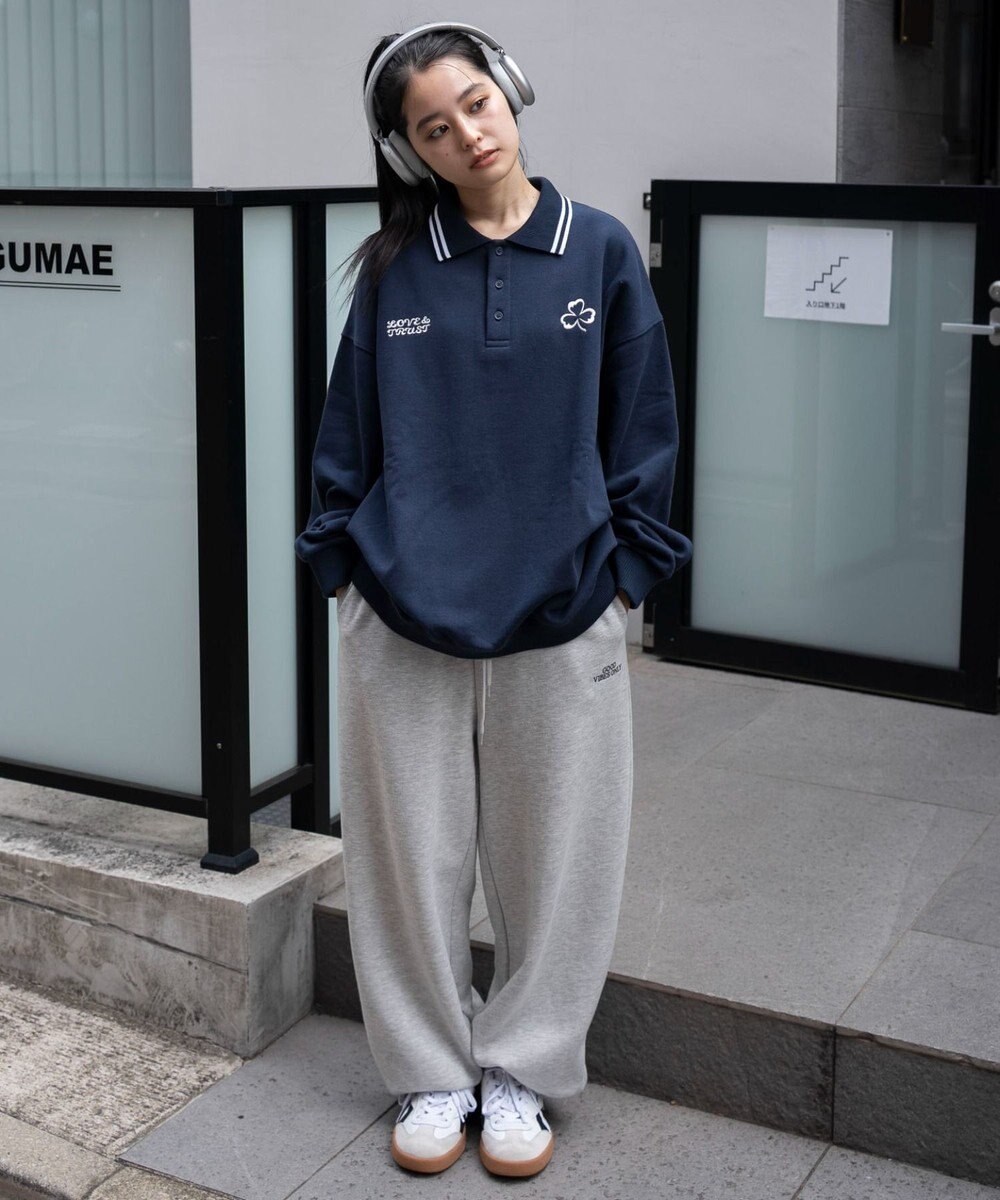 WEGO 【ユニセックス着用ITEM/MLサイズ展開】モチーフロゴポロスウェット 