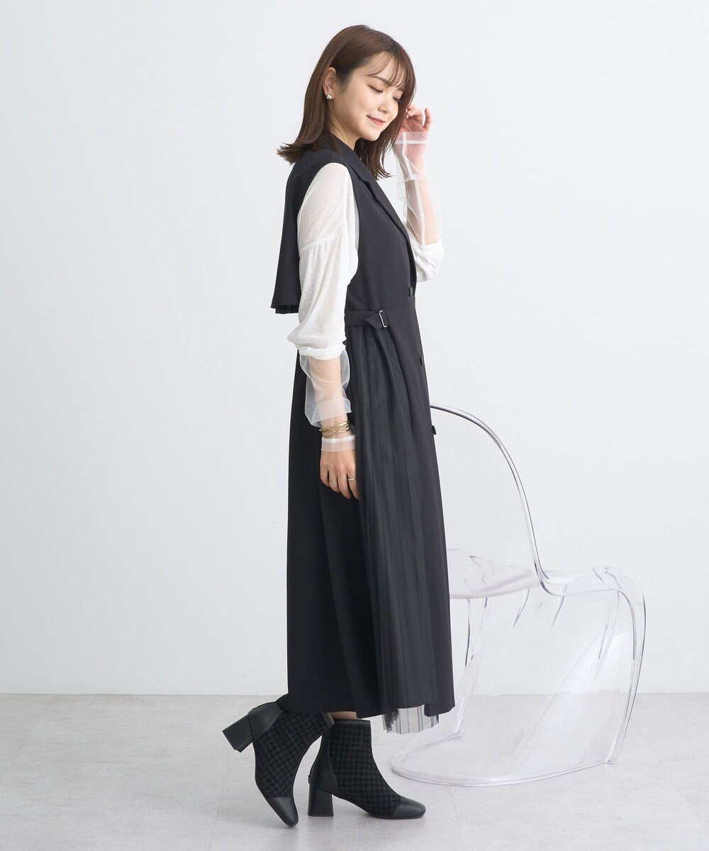 earth music&ecology サイドプリーツジレンチ 