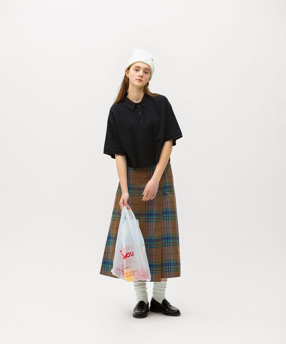 LENO DARK MADRAS CHECK WRAP SKIRT / マドラスチェックラップスカート 