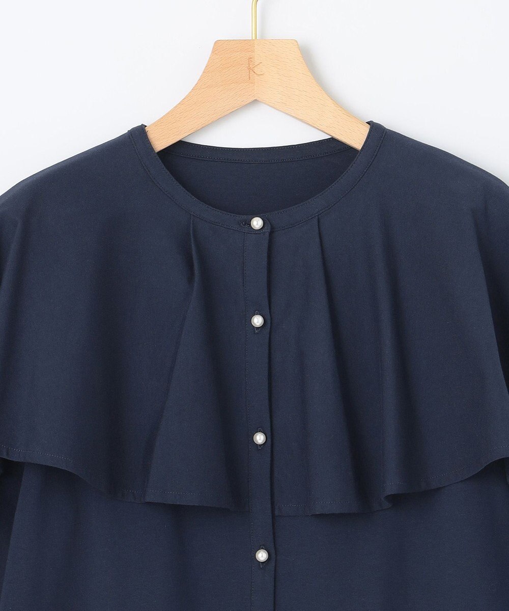 組曲 【洗える】ブラウスライクジャージーポンチョライク カットソー 