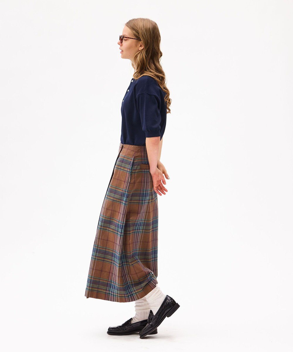 LENO DARK MADRAS CHECK WRAP SKIRT / マドラスチェックラップスカート 
