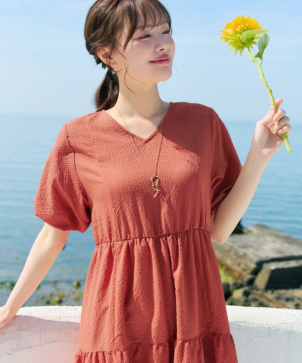 Tiaclasse リップルティアードワンピース 