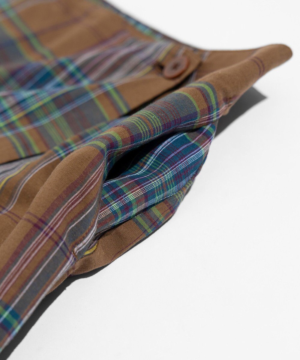 LENO DARK MADRAS CHECK WRAP SKIRT / マドラスチェックラップスカート 