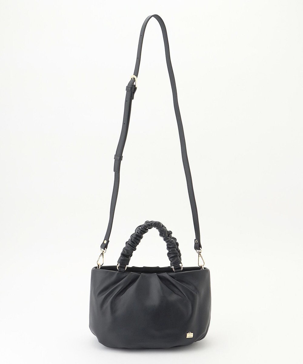 LA BAGAGERIE シープレザー ギャザーハンドル2wayラウンドトートバッグ 