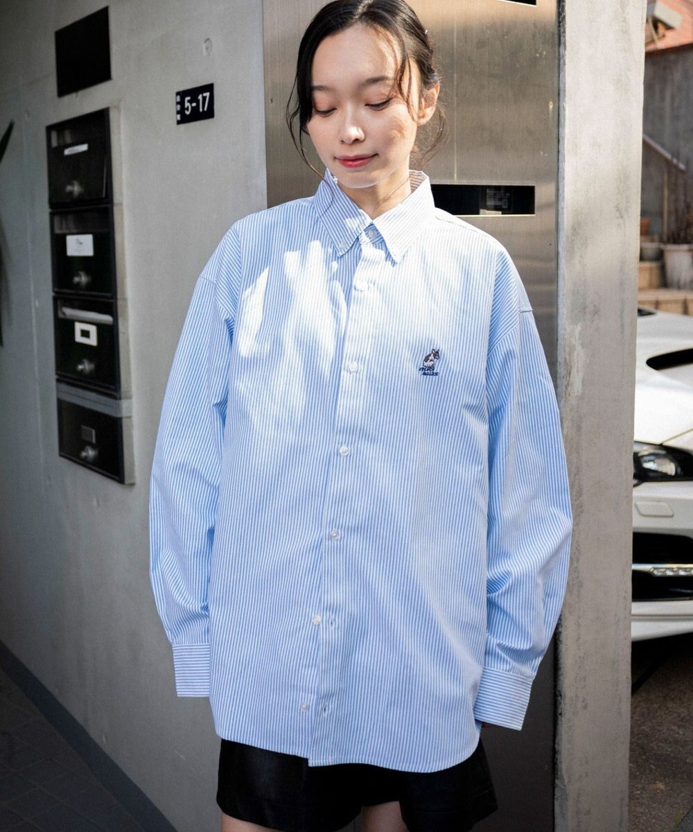 WEGO 【ユニセックス着用ITEM/MLサイズ展開】オックスフォードワンポイントシャツ（LS） 