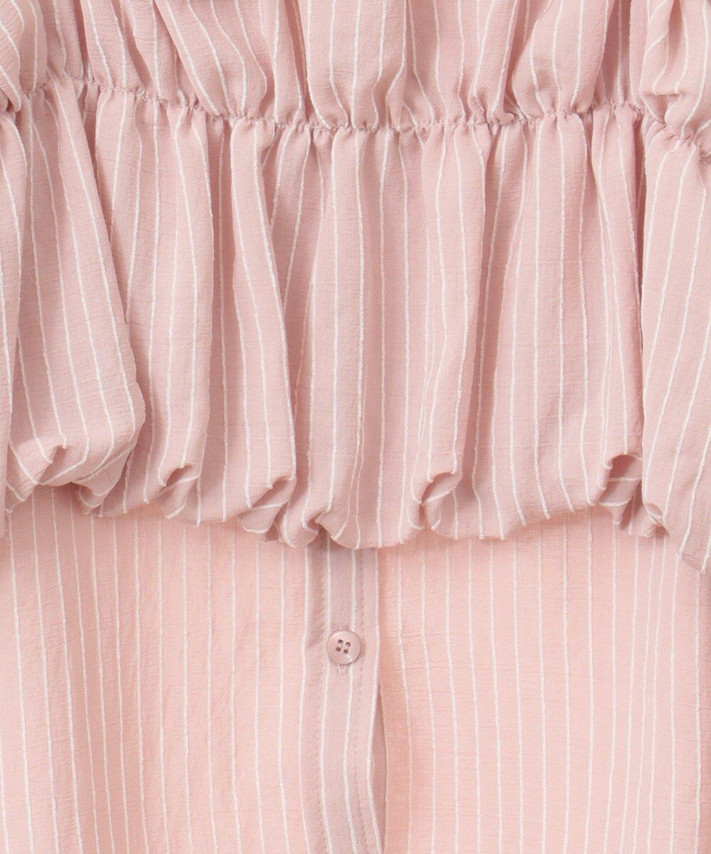 earth music&ecology ＳＥＴ２点起毛ストライプシャツ＋バルーンビスチェ 