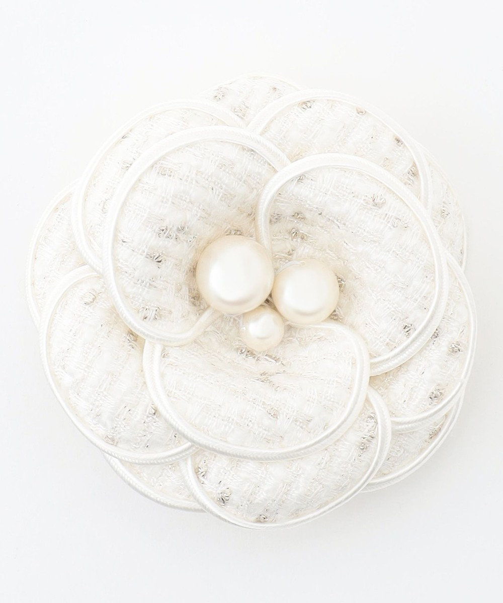 組曲 トリミングツイードコサージュ 