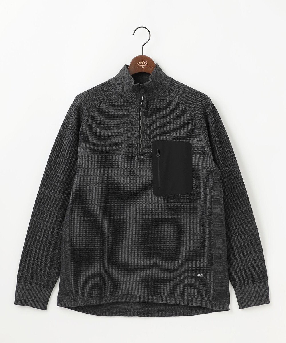 JOSEPH ABBOUD MOUNTAIN 【軽さ/ストレッチ】ホールガーメント3Dニット トスタンドZIPプルオーバー 