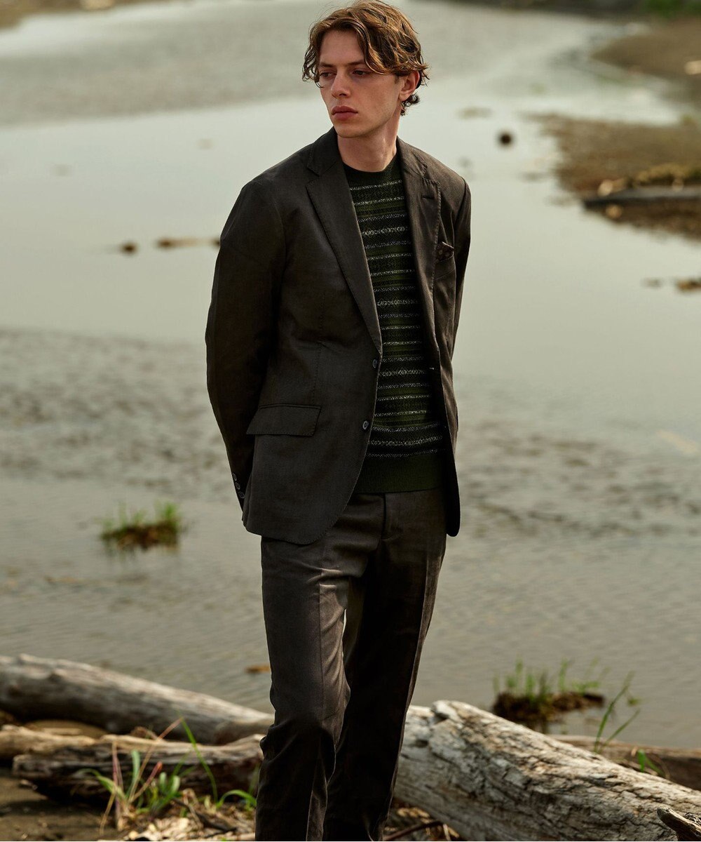 JOSEPH ABBOUD 【ストレッチ/スウェードタッチ/JAPANファブリック】コマ スウェード ジャケット 