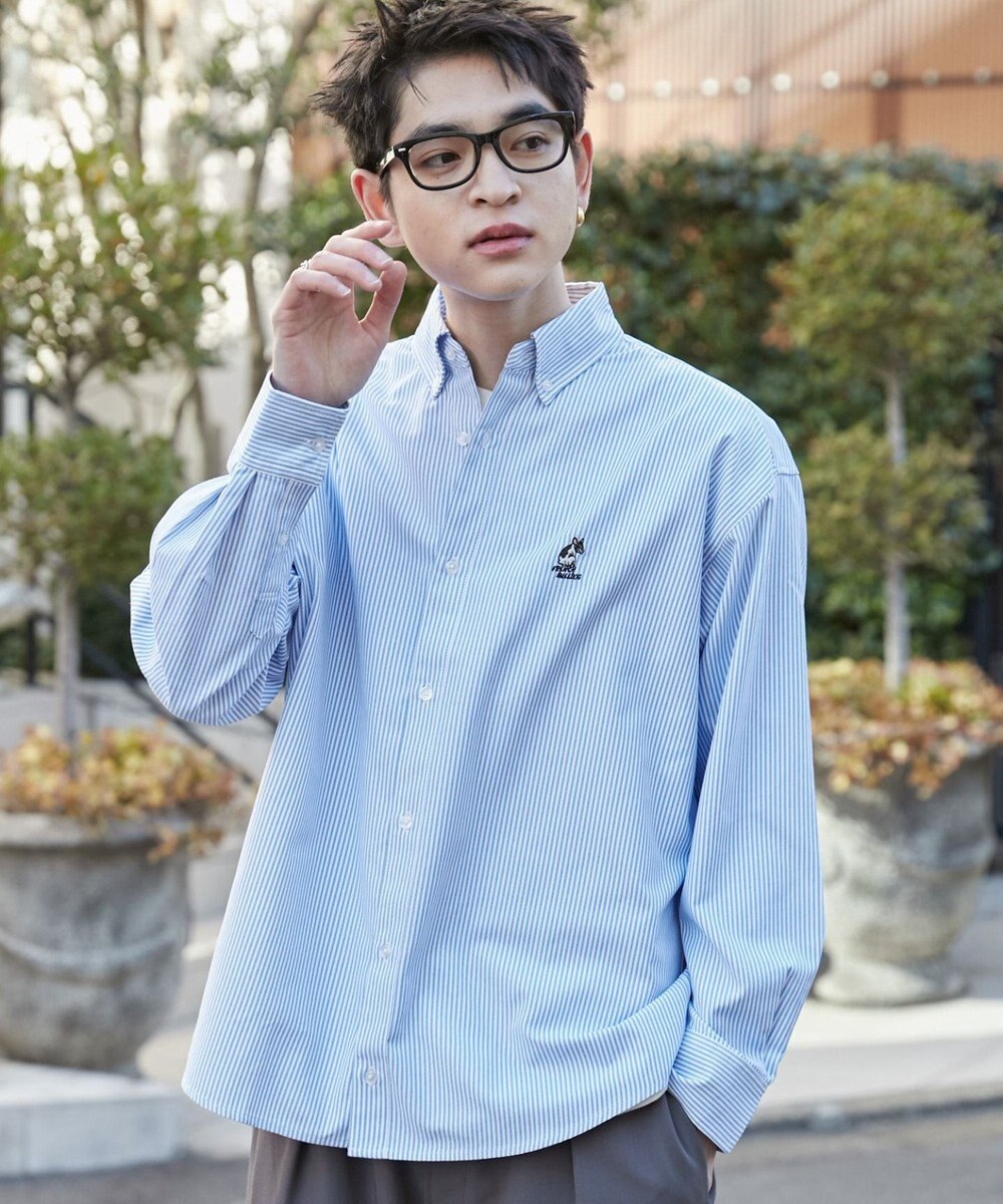 WEGO 【ユニセックス着用ITEM/MLサイズ展開】オックスフォードワンポイントシャツ（LS） 