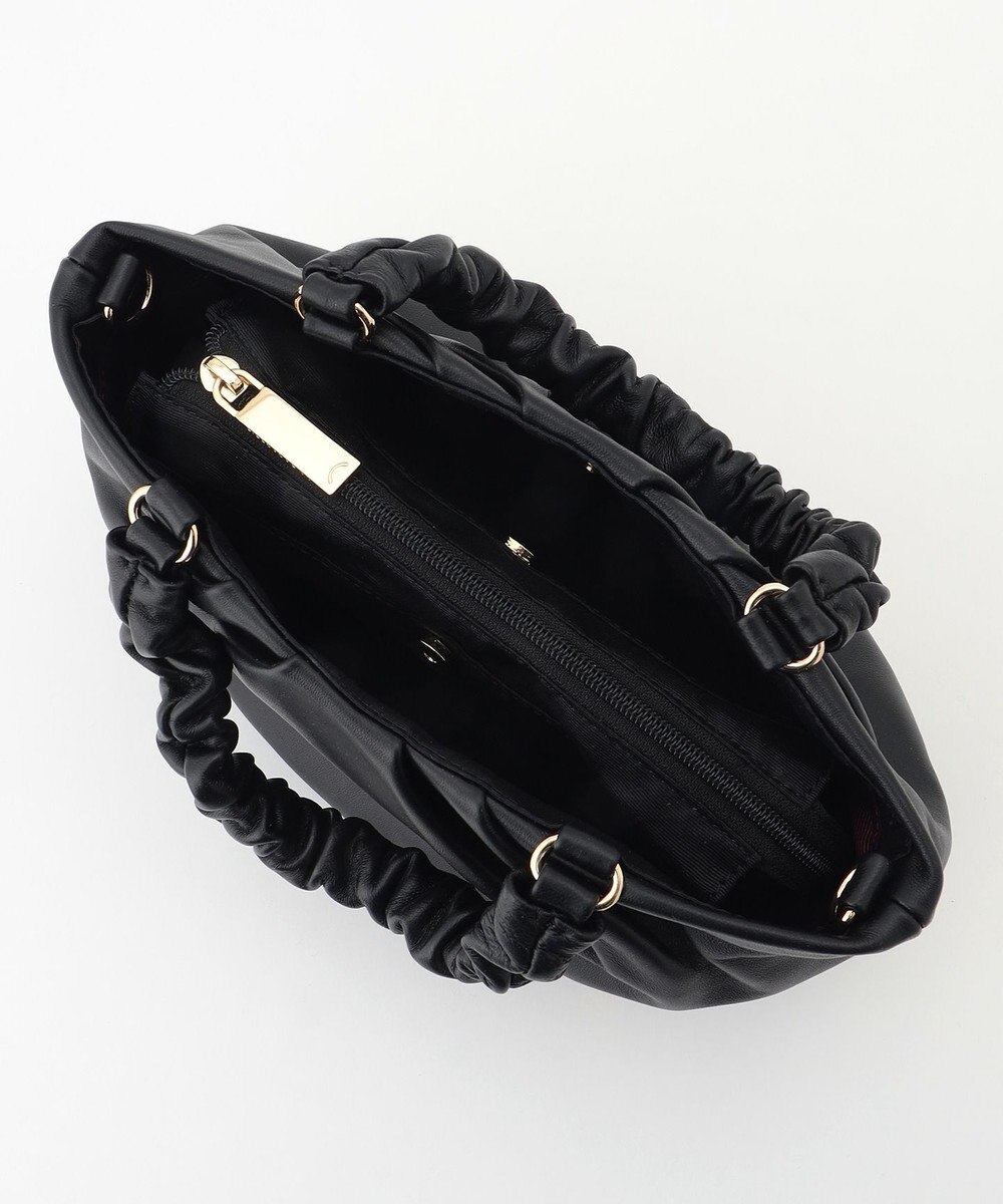 LA BAGAGERIE シープレザー ギャザーハンドル2wayラウンドトートバッグ 