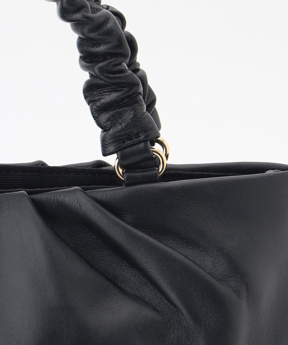 LA BAGAGERIE シープレザー ギャザーハンドル2wayラウンドトートバッグ 