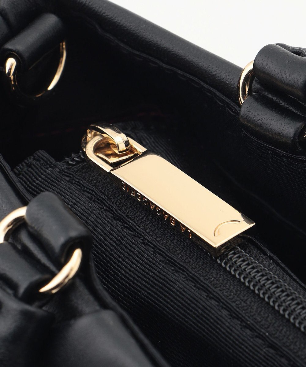 LA BAGAGERIE シープレザー ギャザーハンドル2wayラウンドトートバッグ 