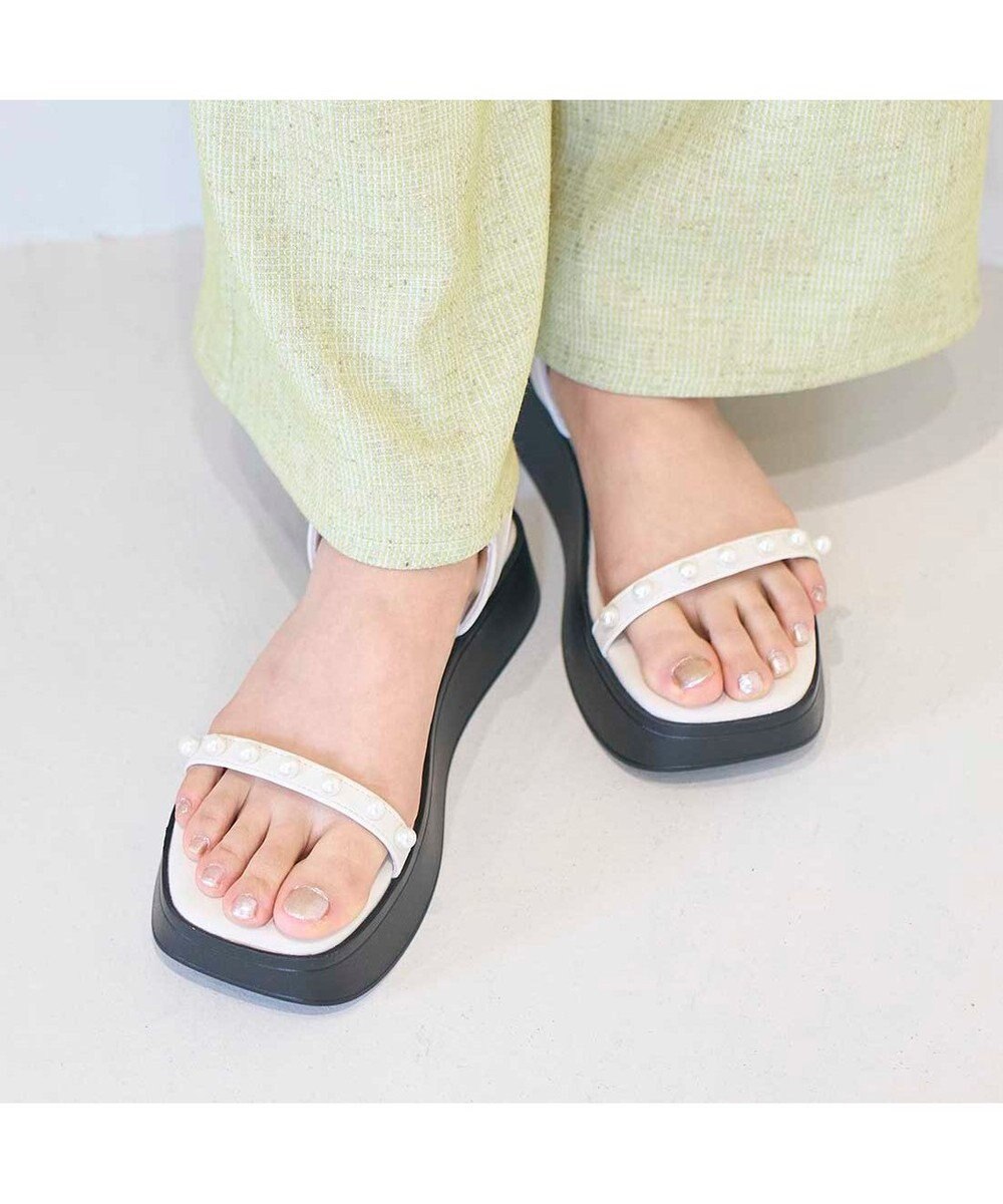 MODE ET JACOMO <noyau>パールデザイン厚底スポーツサンダル 