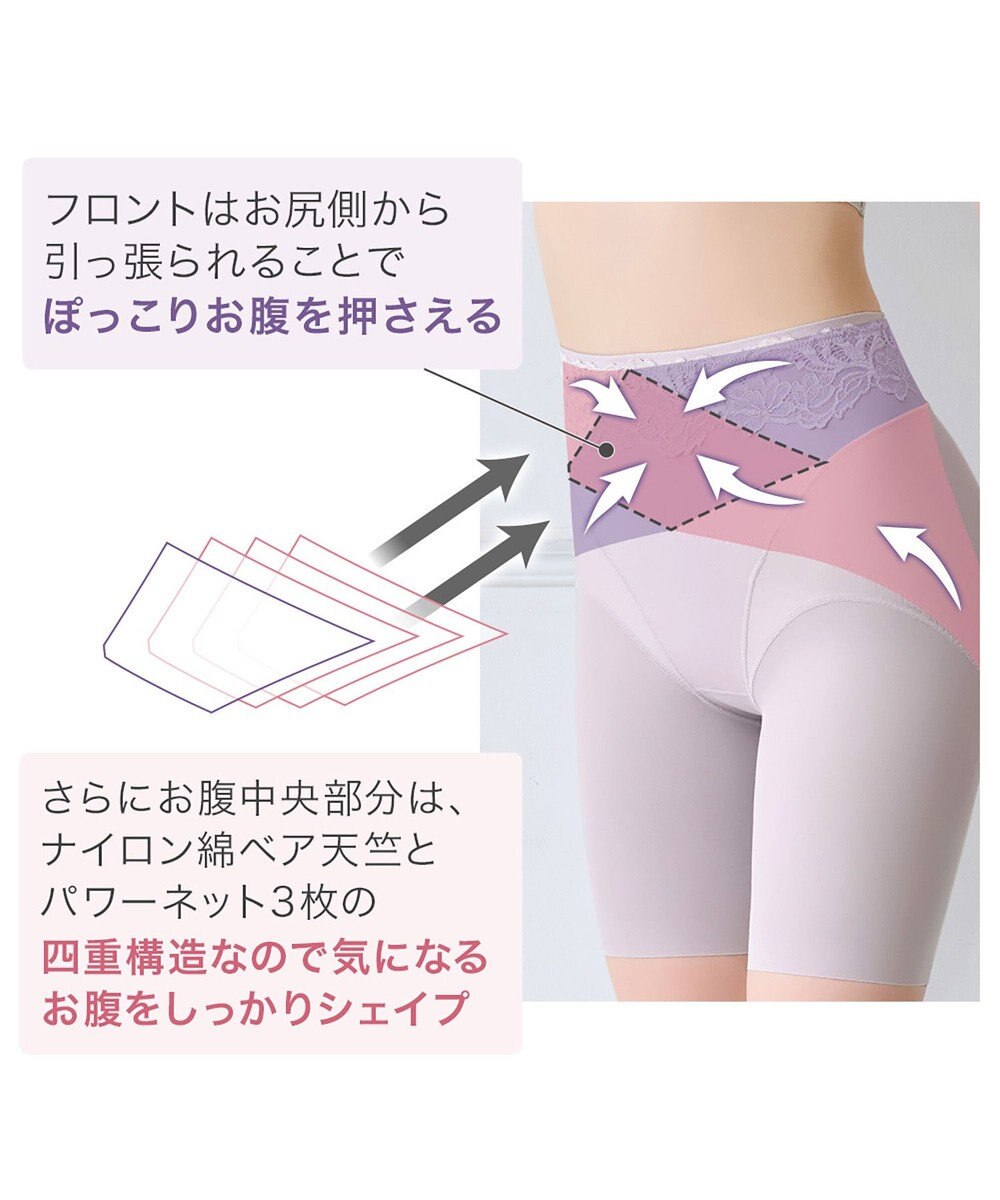 BRADELIS New York 【BRADELIS NewYork peace】綿混ハイブリッド・デイリーガードル24 お腹から太ももまでをスッキリ整える補正ガードル 