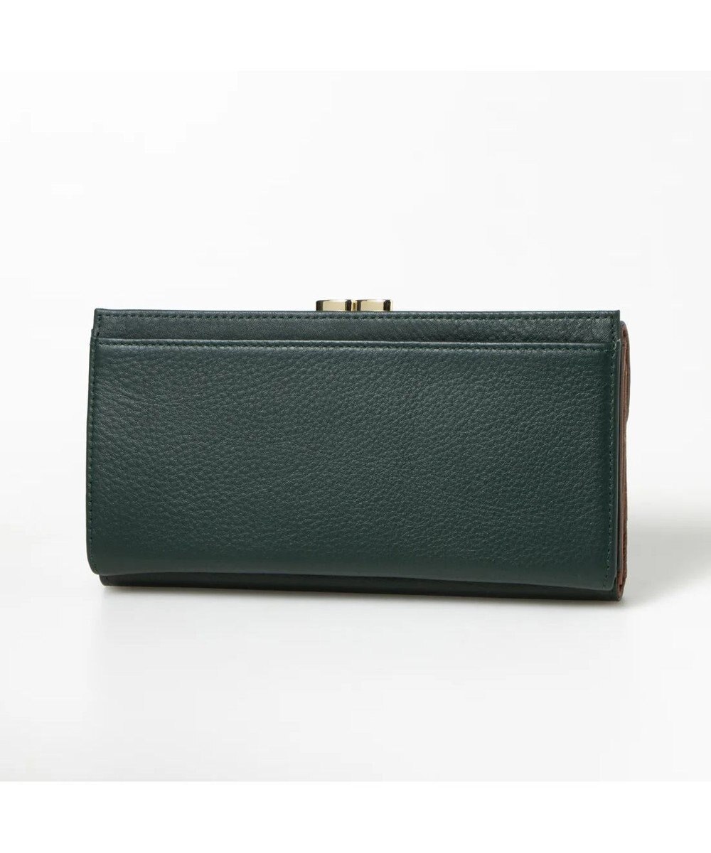 UNBILLION perche カラーコンビレザーかぶせ外がま口長財布 