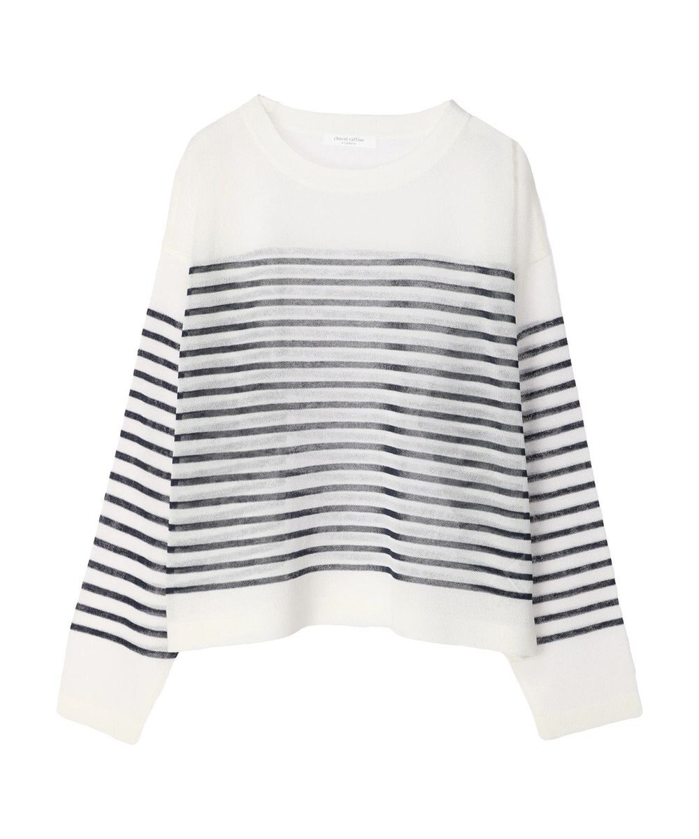 Green Parks シアーボーダーニットプルオーバー 