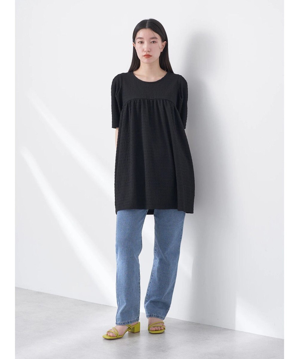 earth music&ecology ジャガードギャザーチュニック 