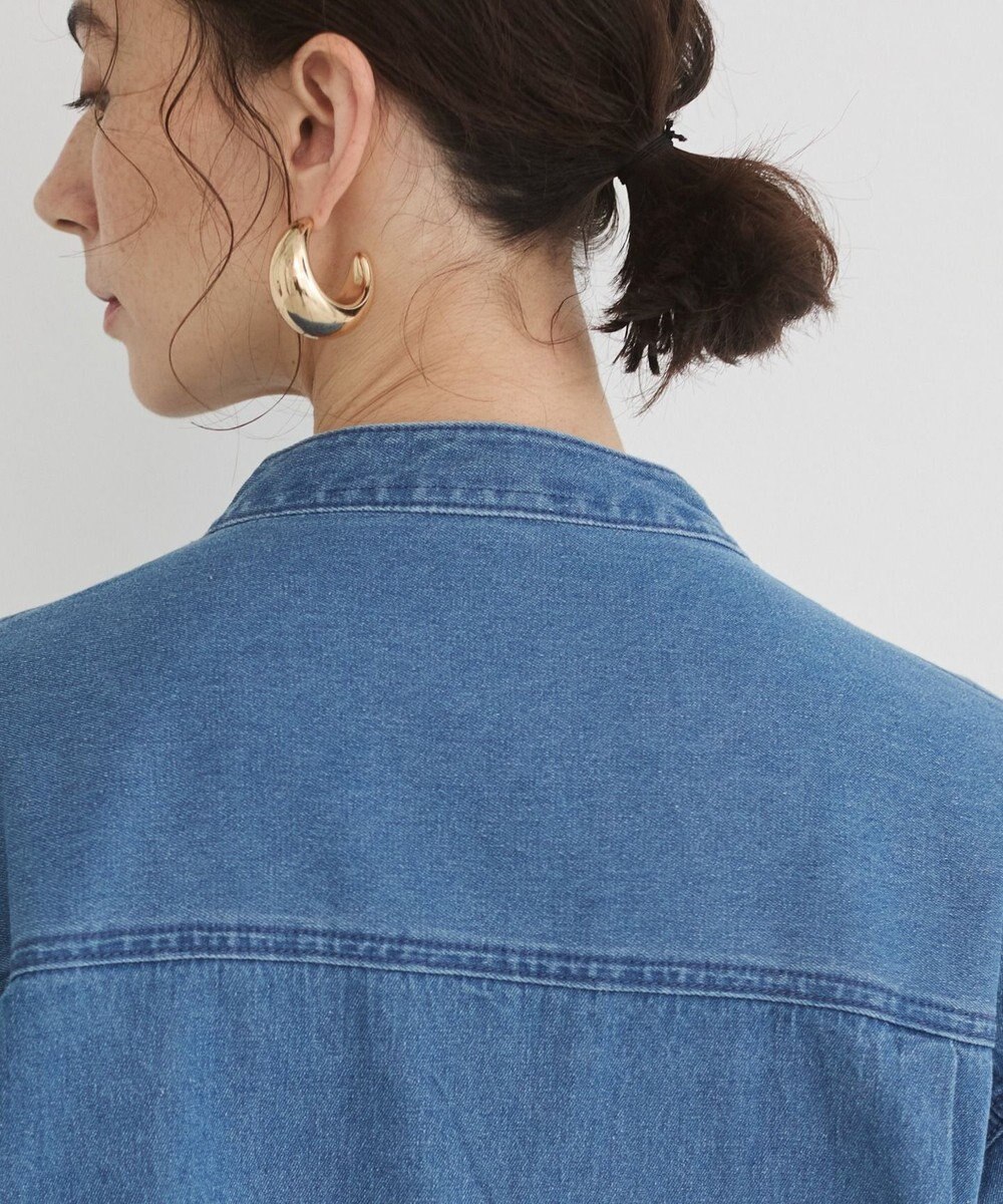 WEGO 【ANGIE VINTAGE】襟が選べる デニム プルオーバー シャツ（バンドカラー/レギュラー） 