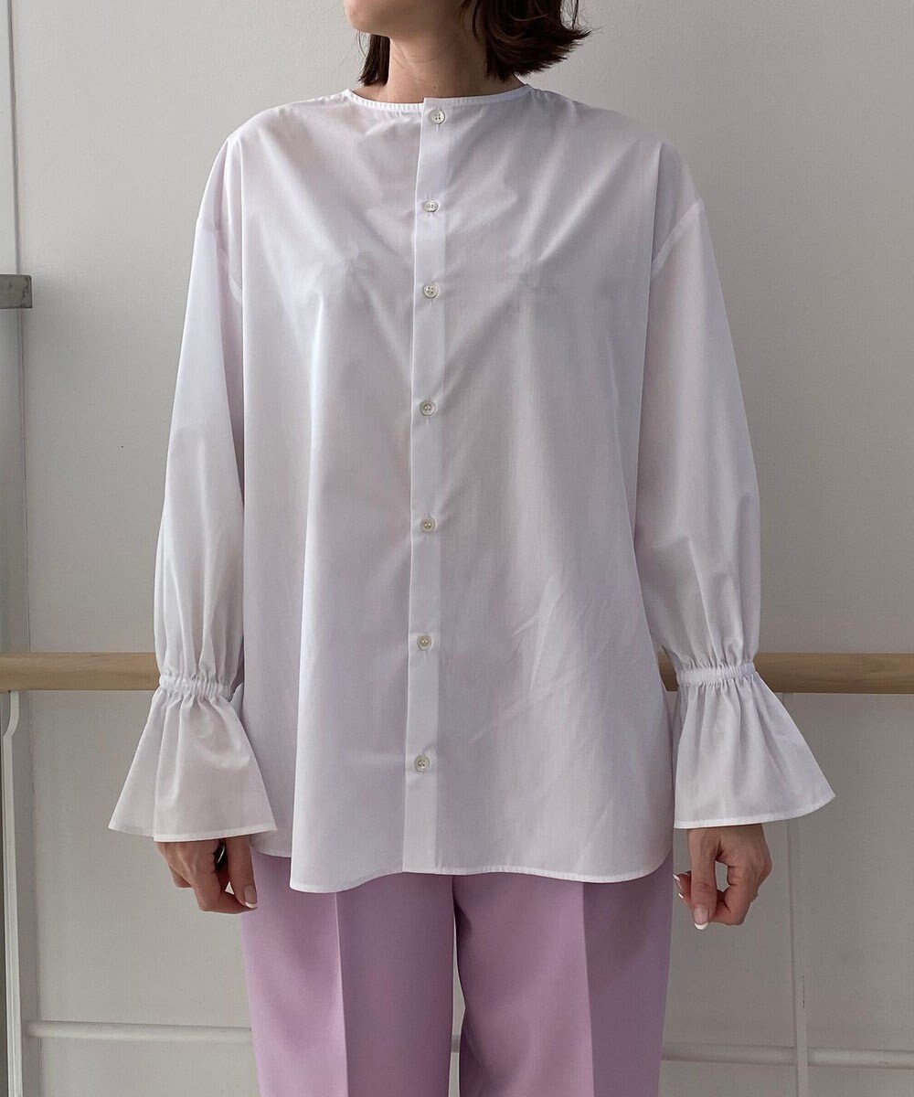 UNFILO 【洗える/吸水速乾】イージーケア キャンディスリーブ ブラウス 