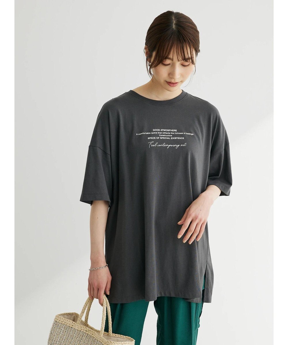 Green Parks バックフォトプリント半袖チュニック 