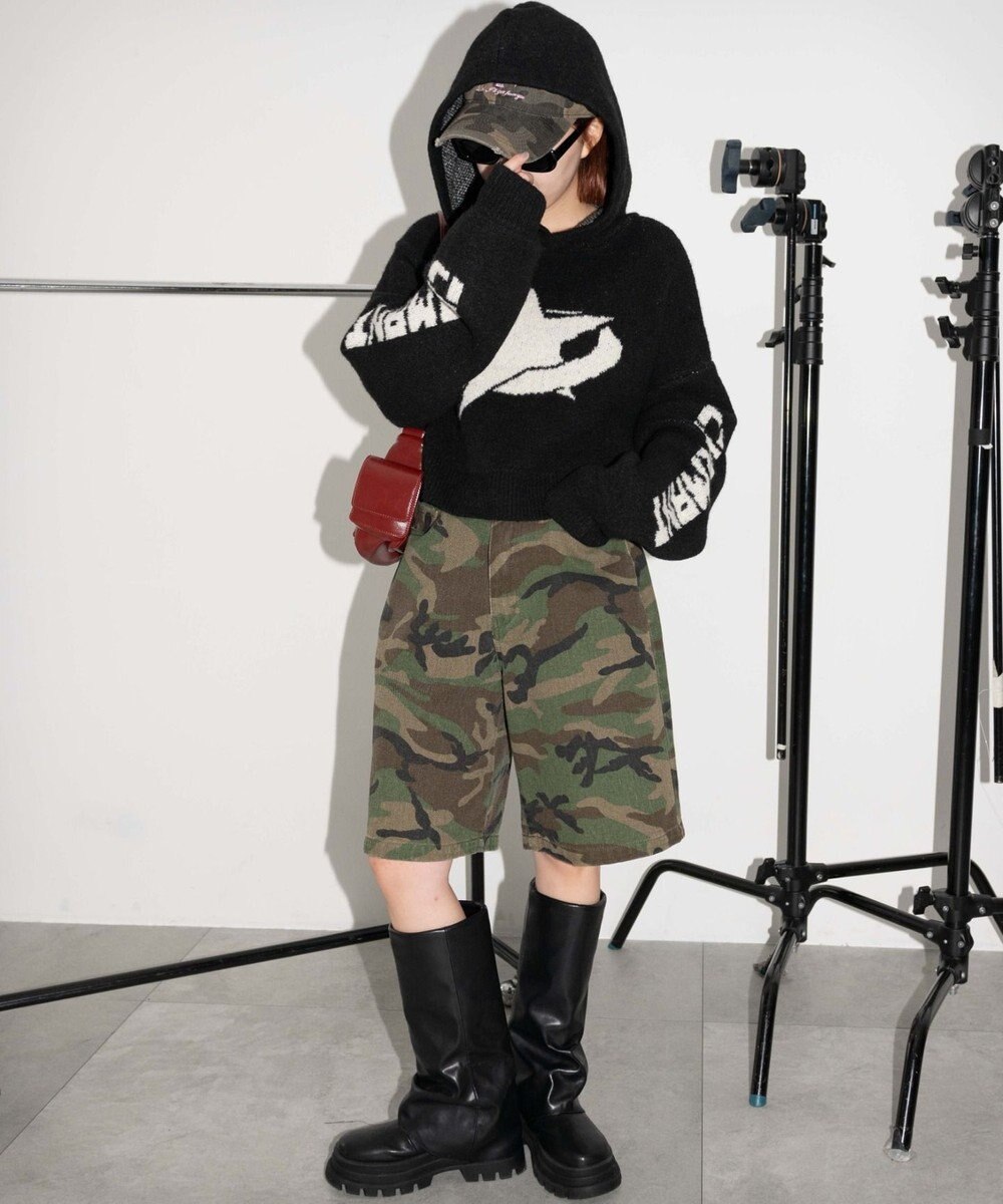 WEGO スタージャガードニットプルパーカー 