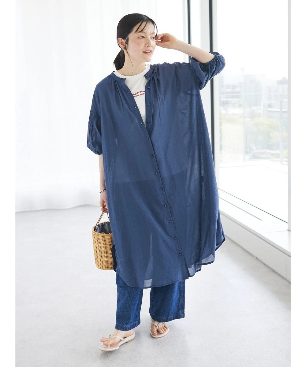 CRAFT STANDARD BOUTIQUE ウ゛ィンテージボイル袖シャーリングワンピース 