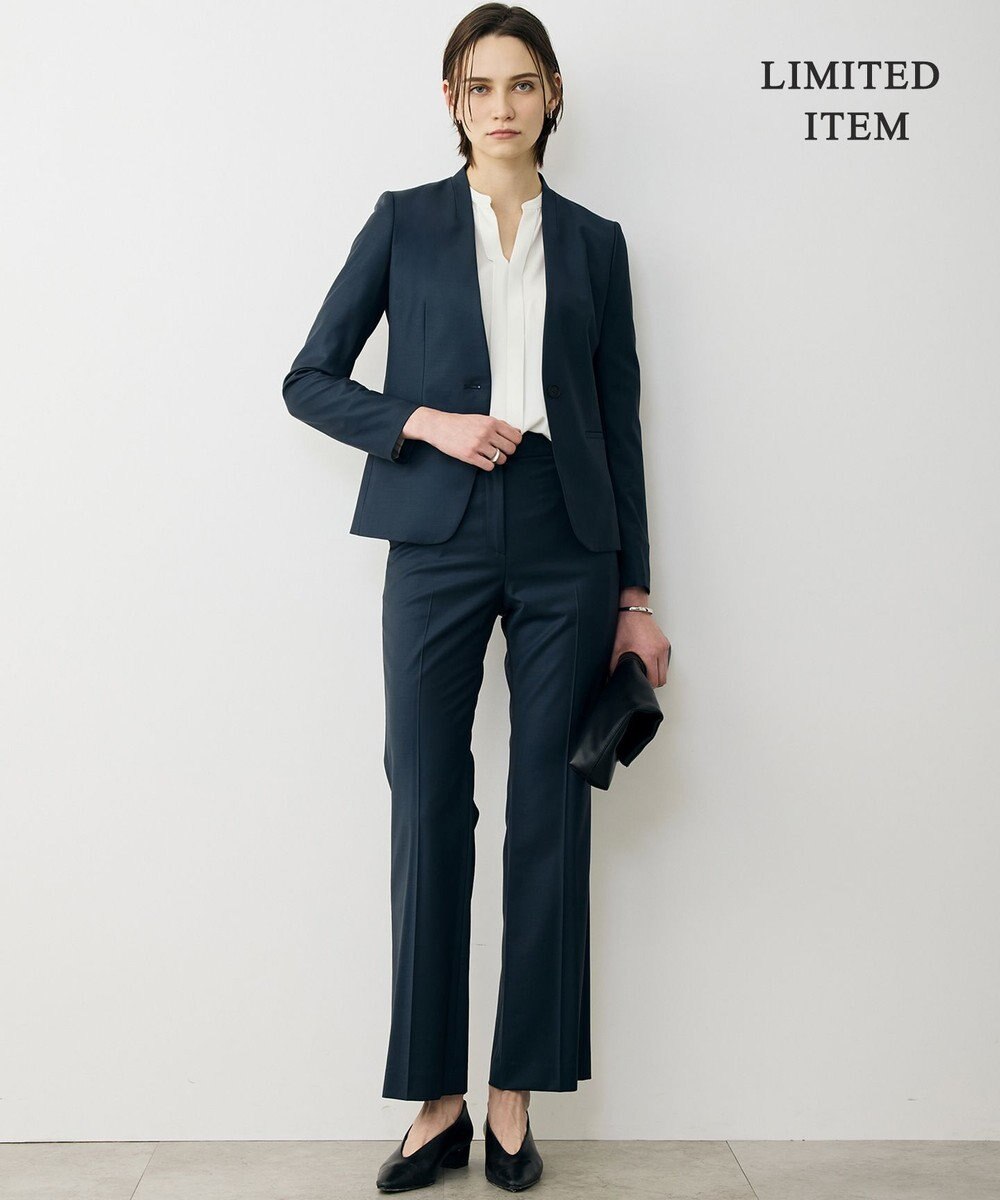 ICB L 【先行予約・WEB限定】BackSatinAmunzen 5分袖キーネックブラウス 