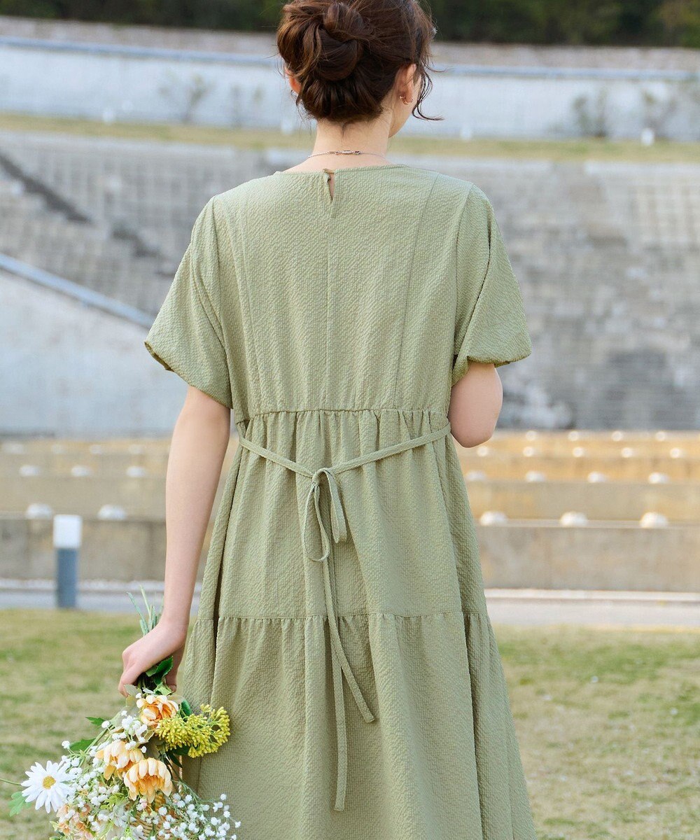 Tiaclasse リップルティアードワンピース 