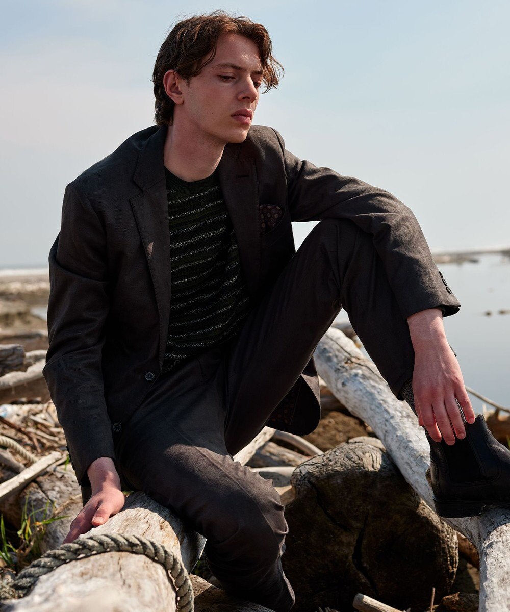 JOSEPH ABBOUD 【ストレッチ/スウェードタッチ/JAPANファブリック】コマ スウェード ジャケット 