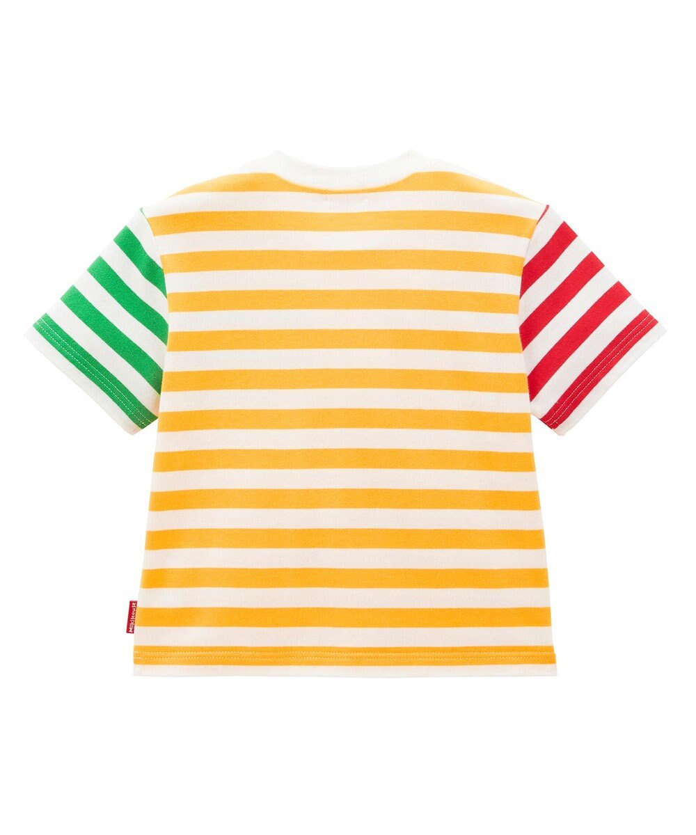 MIKI HOUSE HOT BISCUITS 【80-120cm】 ポケット付き 先染め ボーダー柄 半袖Tシャツ 