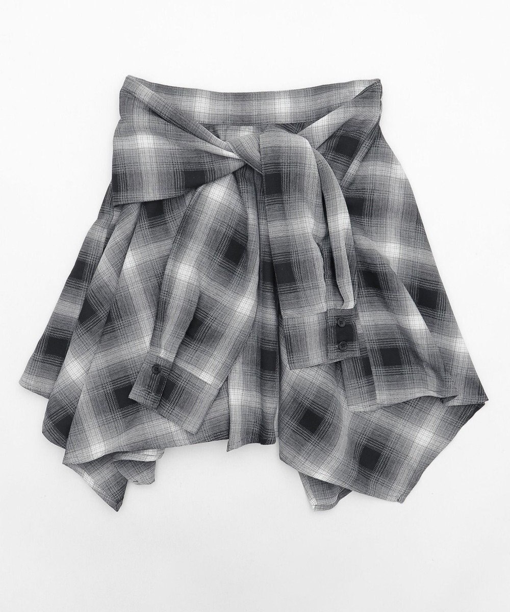 WEGO チェックシャツイレヘムミニスカート 
