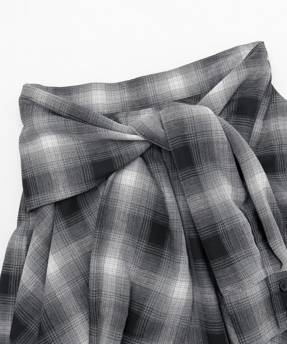 WEGO チェックシャツイレヘムミニスカート 