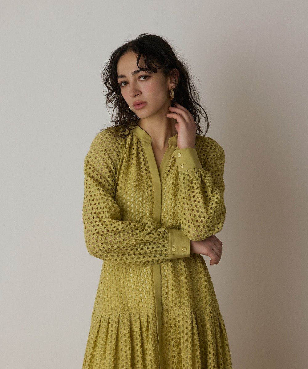 GRACE CONTINENTAL メッシュレースカフタンワンピース 