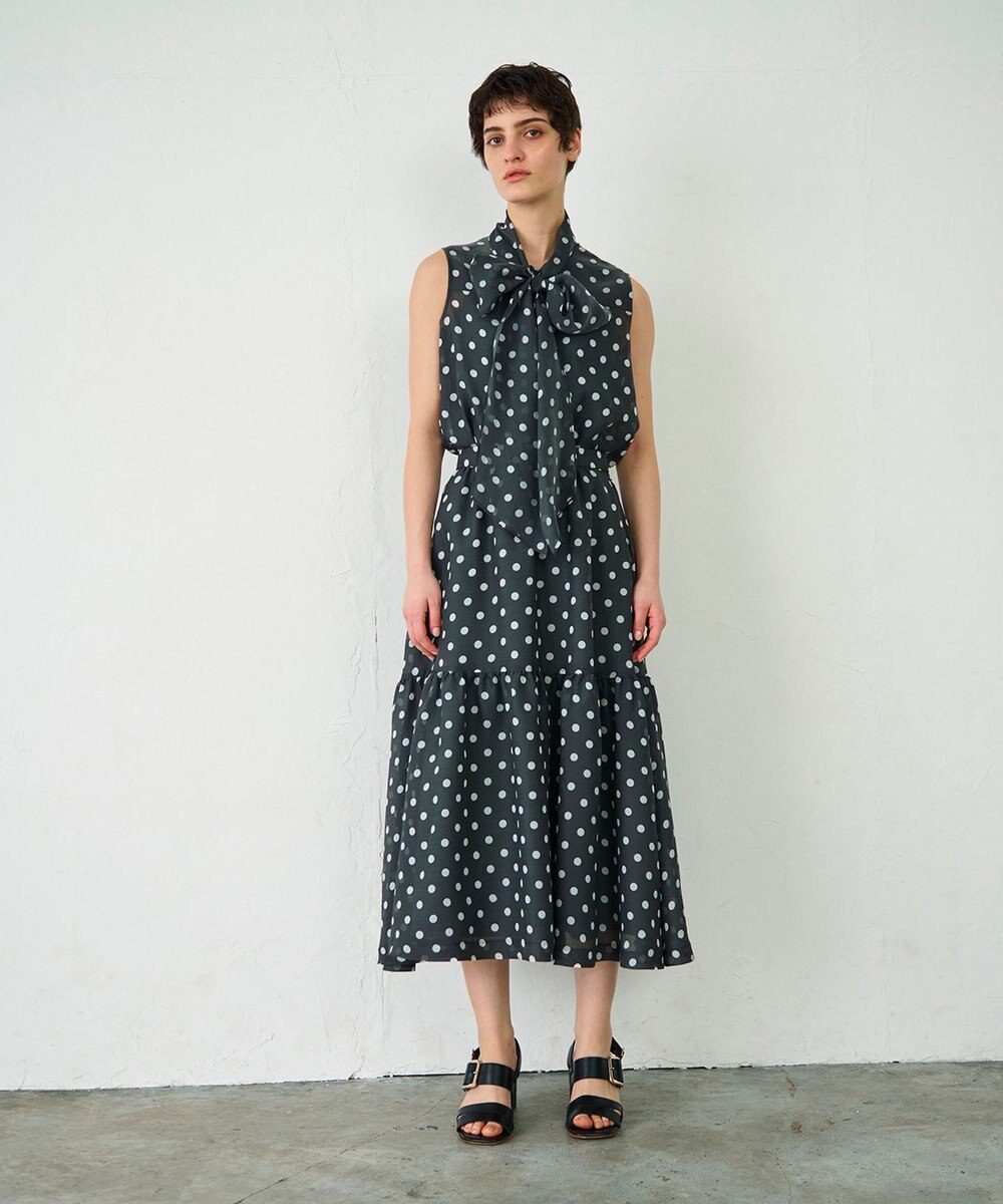 GRACE CONTINENTAL シアードットプリントブラウス 