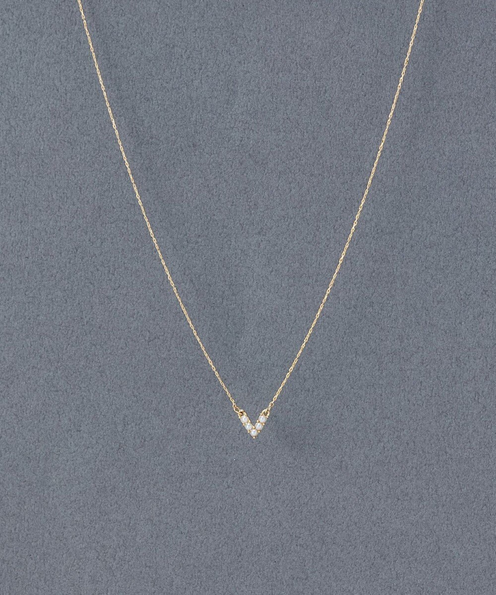 Phoebe 〈金属アレルギー対応〉Vラインミニパールネックレス　V字デザイン/小粒パール 