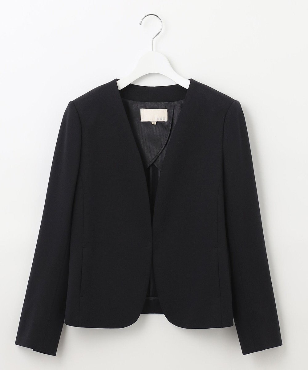 自由区 【好評につき追加生産/洗える】WASHABLEPONTE ノーカラージャケット 