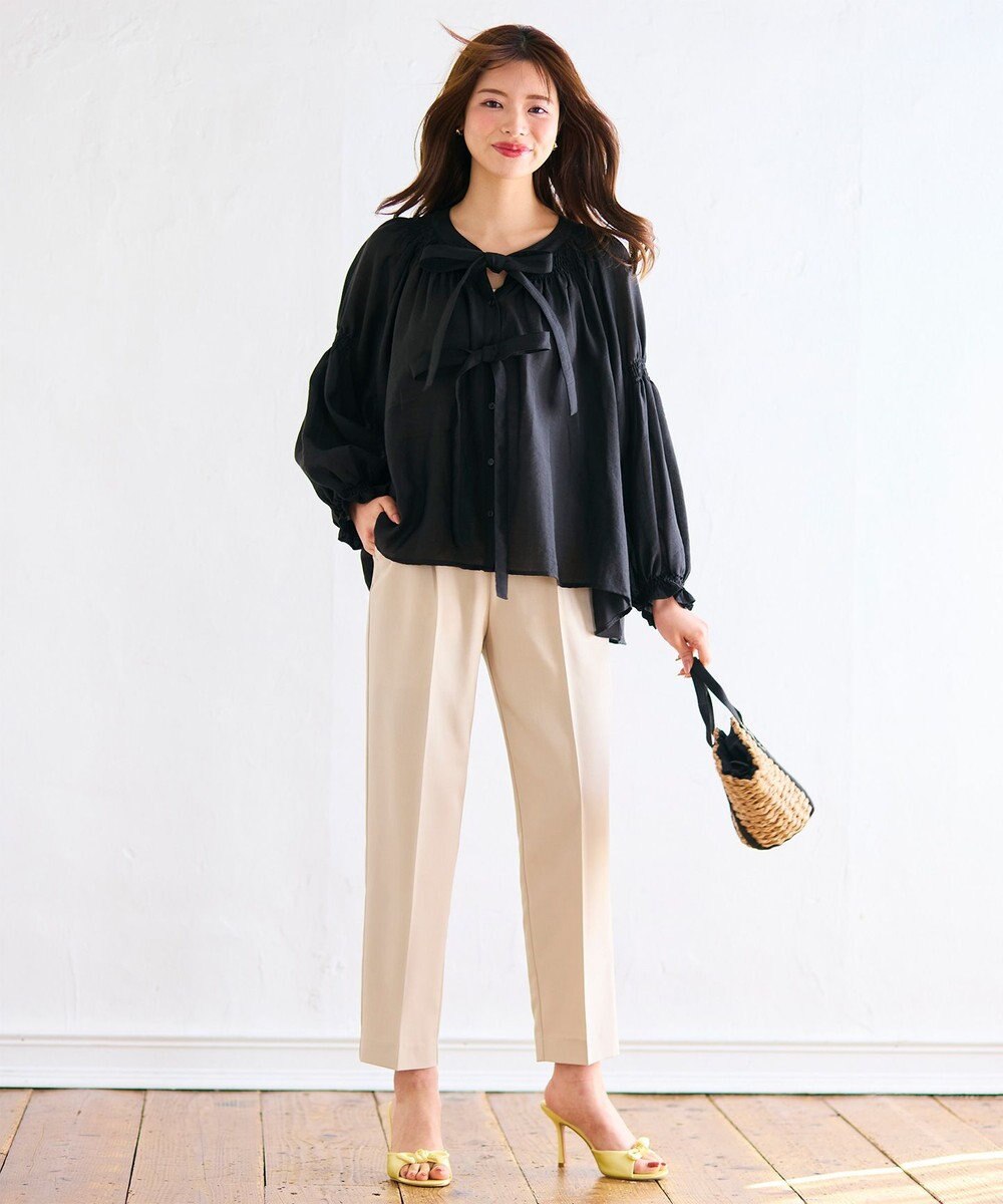 Feroux ダブルリボンシアー ブラウス 