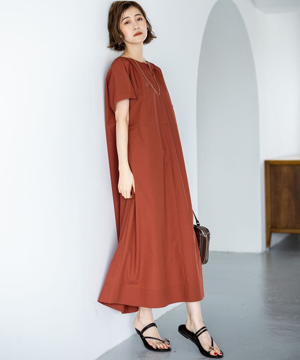 23区 L 【一部店舗限定/UVカット/洗える】タイプライター サック風 ワンピース 