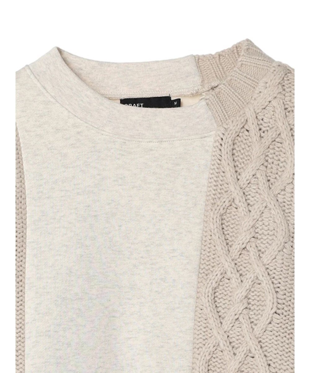 CRAFT STANDARD BOUTIQUE ケーブルニット切り替え裏起毛スウェット 
