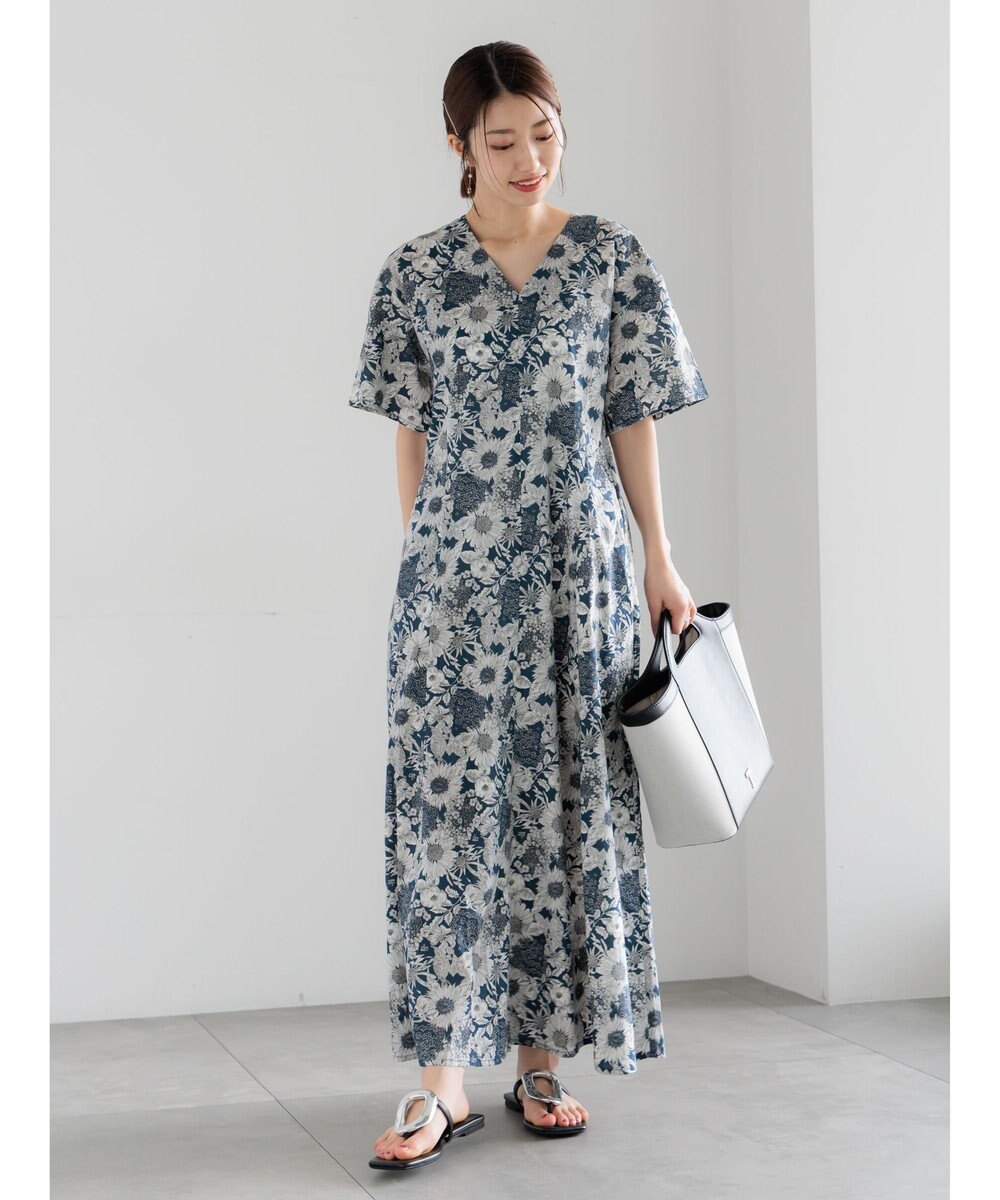Te chichi 【LIBERTY FABRICS】Vネックフレアワンピース 